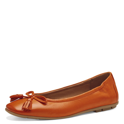 Troyes-tamaris-ballerine-orange-cuir-22107-42-606